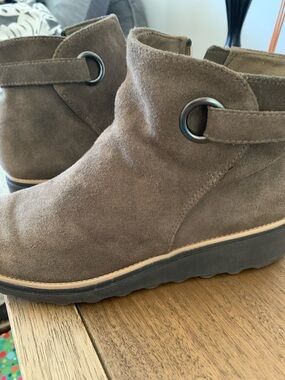 Clark’s Collection B Suede Ankle Boots in Taupe